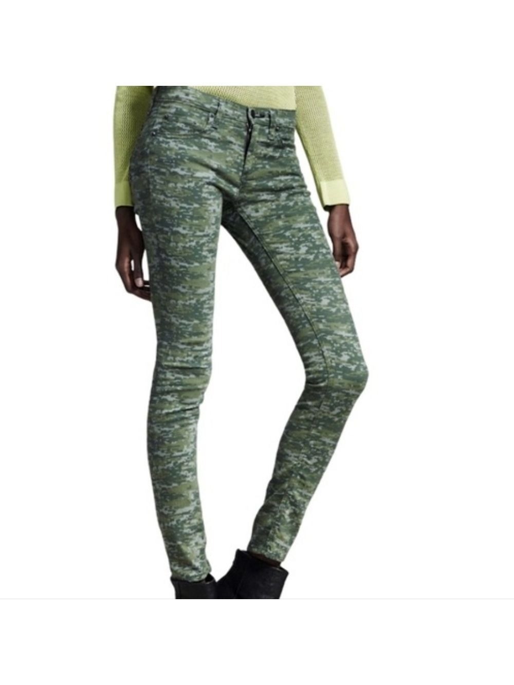 Rag & Bone Digital Camo Skinny Jeans, Size 28